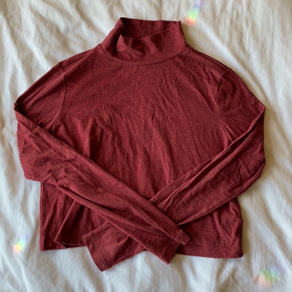 Red turtleneck long sleeve